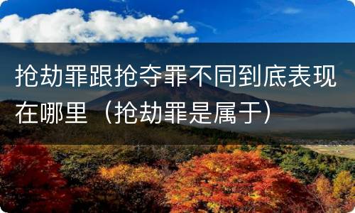 抢劫罪跟抢夺罪不同到底表现在哪里（抢劫罪是属于）