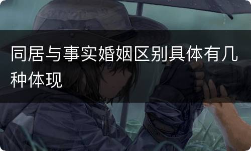 同居与事实婚姻区别具体有几种体现
