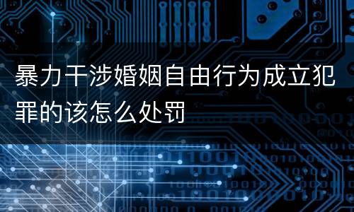 暴力干涉婚姻自由行为成立犯罪的该怎么处罚