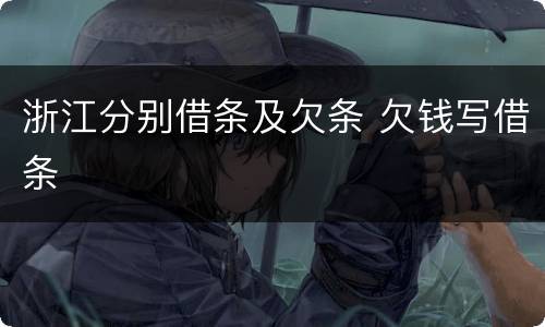 浙江分别借条及欠条 欠钱写借条