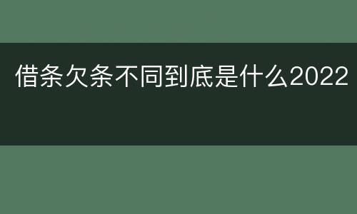 借条欠条不同到底是什么2022