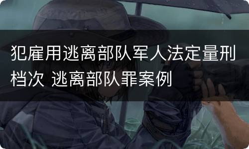 犯雇用逃离部队军人法定量刑档次 逃离部队罪案例