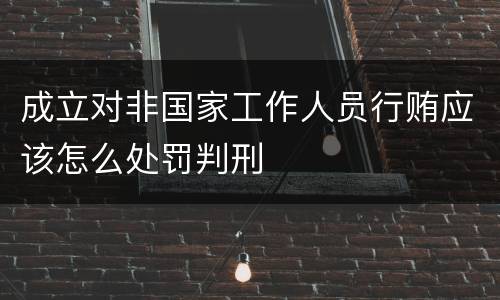 成立对非国家工作人员行贿应该怎么处罚判刑