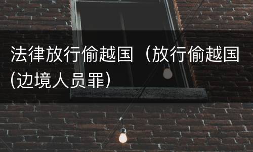 法律放行偷越国（放行偷越国(边境人员罪）