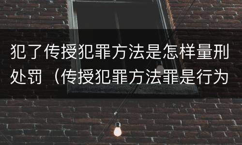 犯了传授犯罪方法是怎样量刑处罚（传授犯罪方法罪是行为犯吗）