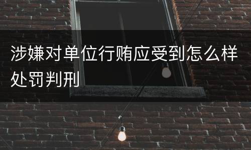 涉嫌对单位行贿应受到怎么样处罚判刑