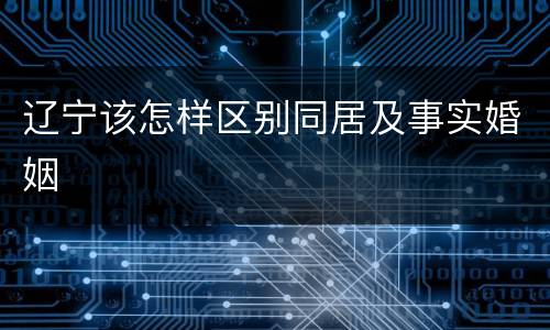 辽宁该怎样区别同居及事实婚姻