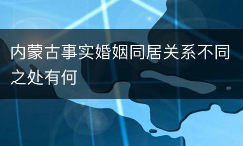内蒙古事实婚姻同居关系不同之处有何
