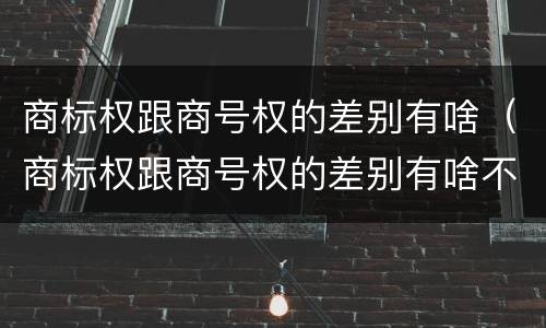 商标权跟商号权的差别有啥（商标权跟商号权的差别有啥不一样）