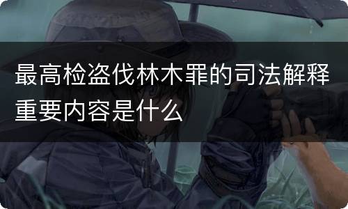 最高检盗伐林木罪的司法解释重要内容是什么