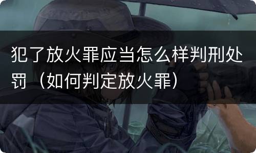 犯了放火罪应当怎么样判刑处罚（如何判定放火罪）
