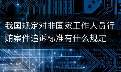我国规定对非国家工作人员行贿案件追诉标准有什么规定