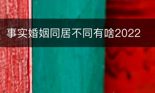 事实婚姻同居不同有啥2022