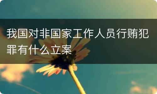 我国对非国家工作人员行贿犯罪有什么立案