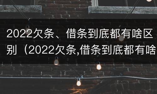 2022欠条、借条到底都有啥区别（2022欠条,借条到底都有啥区别呢）
