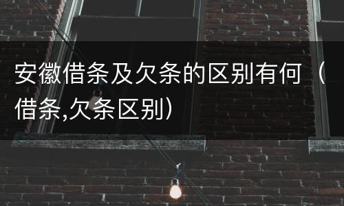 安徽借条及欠条的区别有何（借条,欠条区别）