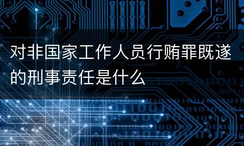 对非国家工作人员行贿罪既遂的刑事责任是什么