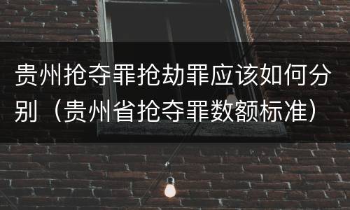 贵州抢夺罪抢劫罪应该如何分别（贵州省抢夺罪数额标准）