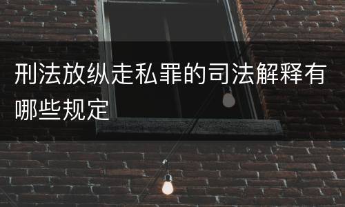 刑法放纵走私罪的司法解释有哪些规定