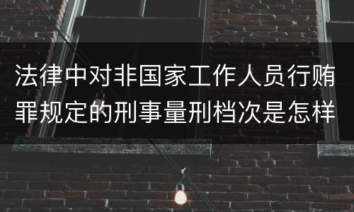 法律中对非国家工作人员行贿罪规定的刑事量刑档次是怎样的