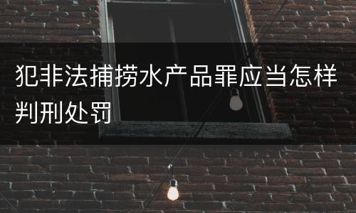 犯非法捕捞水产品罪应当怎样判刑处罚