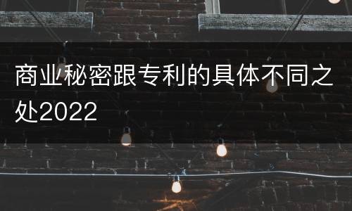 商业秘密跟专利的具体不同之处2022