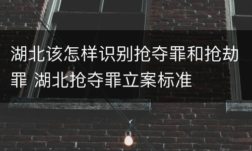 湖北该怎样识别抢夺罪和抢劫罪 湖北抢夺罪立案标准