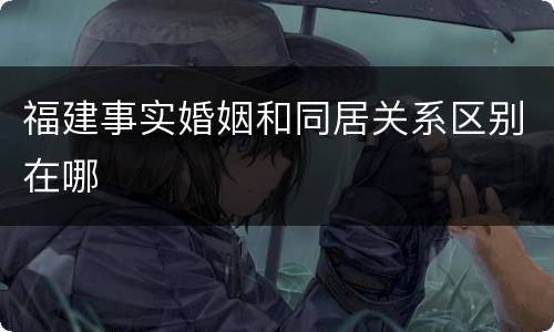 福建事实婚姻和同居关系区别在哪
