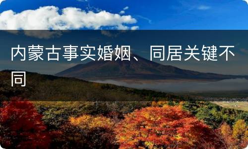 内蒙古事实婚姻、同居关键不同