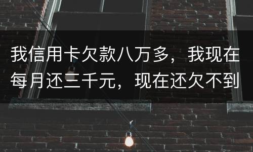 我信用卡欠款八万多，我现在每月还三千元，现在还欠不到四万五，今天有人给我发信息