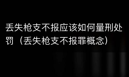 丢失枪支不报应该如何量刑处罚（丢失枪支不报罪概念）