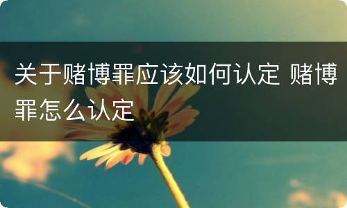 关于赌博罪应该如何认定 赌博罪怎么认定