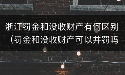 浙江罚金和没收财产有何区别（罚金和没收财产可以并罚吗）