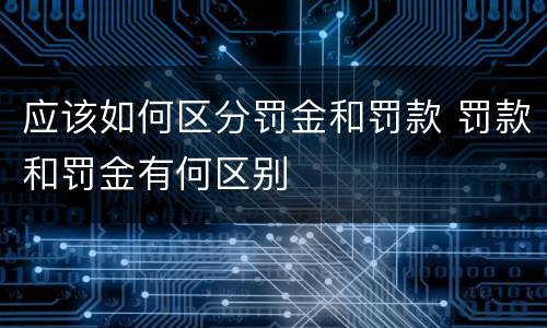 应该如何区分罚金和罚款 罚款和罚金有何区别