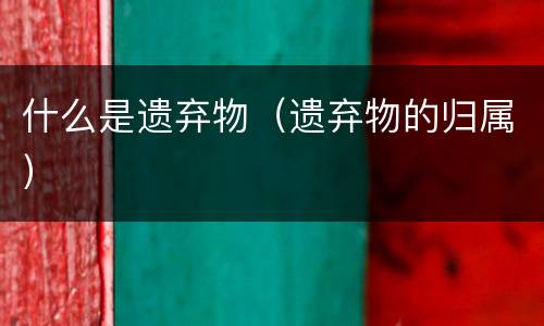 什么是遗弃物（遗弃物的归属）