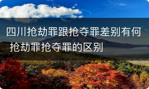 四川抢劫罪跟抢夺罪差别有何 抢劫罪抢夺罪的区别