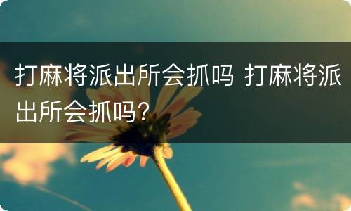 打麻将派出所会抓吗 打麻将派出所会抓吗?