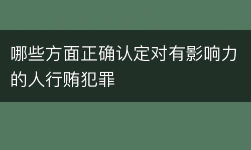 哪些方面正确认定对有影响力的人行贿犯罪