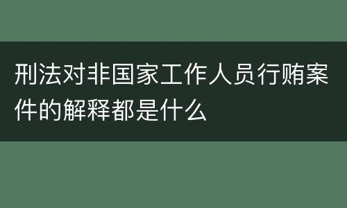 刑法对非国家工作人员行贿案件的解释都是什么