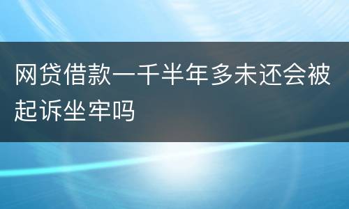 网贷借款一千半年多未还会被起诉坐牢吗