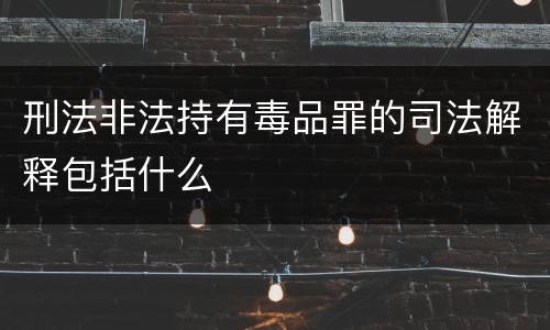 刑法非法持有毒品罪的司法解释包括什么