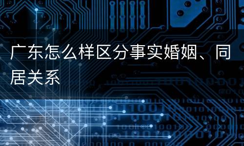 广东怎么样区分事实婚姻、同居关系