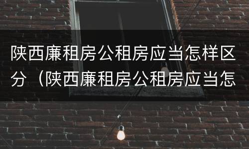 陕西廉租房公租房应当怎样区分（陕西廉租房公租房应当怎样区分等级）