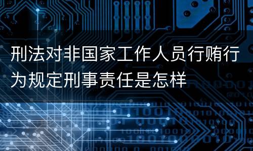 刑法对非国家工作人员行贿行为规定刑事责任是怎样