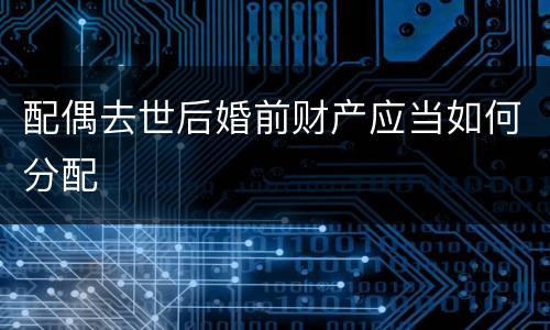 配偶去世后婚前财产应当如何分配