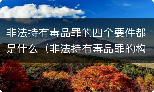 非法持有毒品罪的四个要件都是什么（非法持有毒品罪的构成要件）