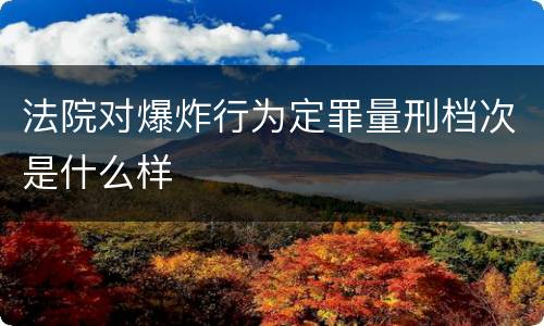 法院对爆炸行为定罪量刑档次是什么样