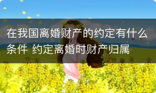 在我国离婚财产的约定有什么条件 约定离婚时财产归属