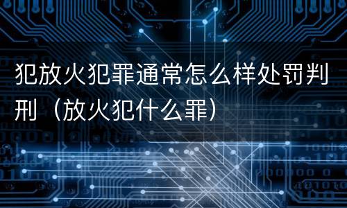 犯放火犯罪通常怎么样处罚判刑（放火犯什么罪）