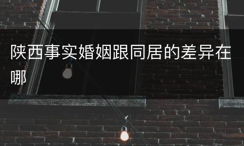 陕西事实婚姻跟同居的差异在哪